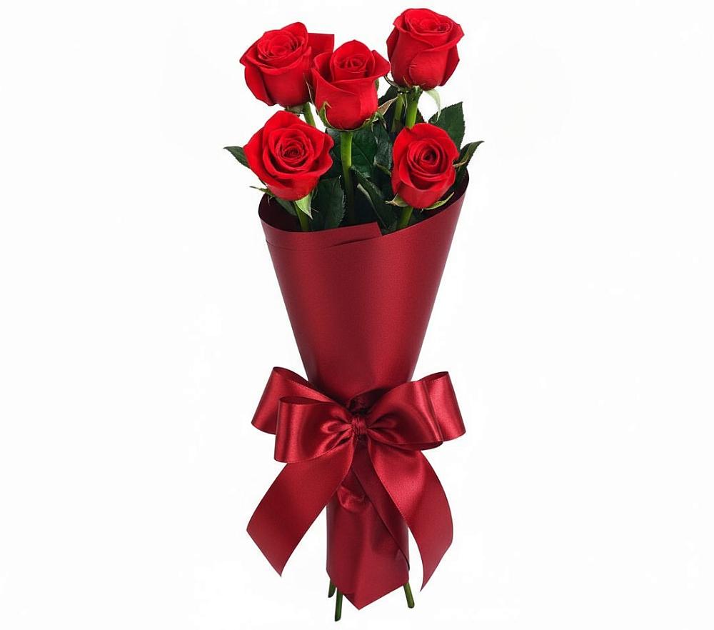 Букет 5 Красных роз Эдлесс Лав в Ис