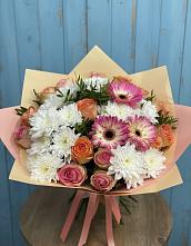 Букет цветов из:  Розы, Герберы и Хризантемы в Ис
