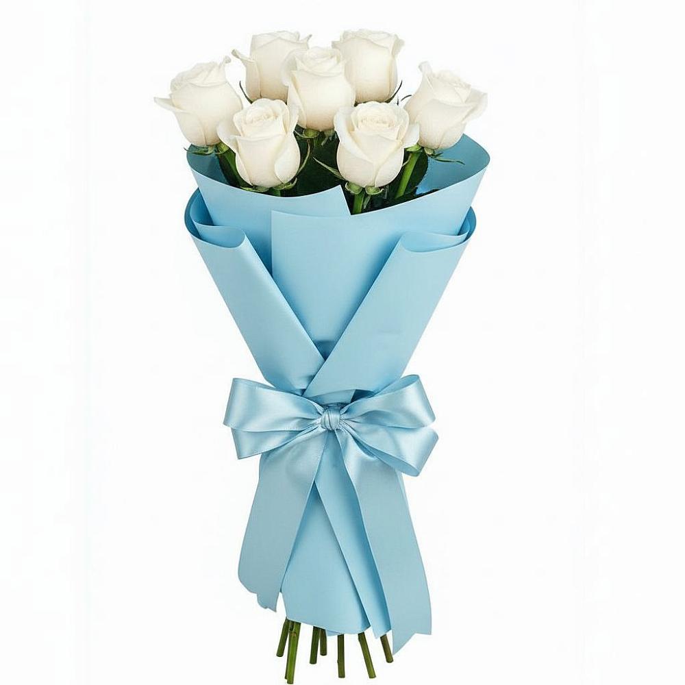 Букет 7 белых роз Проуд в Ис