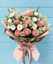 Букет цветов из:  Розы, Альстромерии и Лизиантусы в Ис