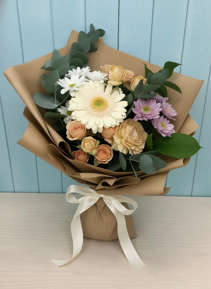 Букет цветов из: Герберы и Хризантемы в Ис