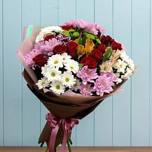 Букет цветов из:  Розы, Хризантемы и Альстромерии в Ис