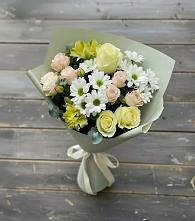 Букет цветов из:  Альстромерии, Розы и Хризантемы в Ис