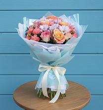 Букет цветов из:  Хризантемы и Розы в Ис